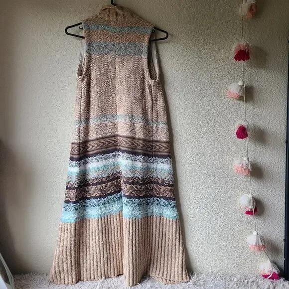 Anthropologie Sleeping On Snow Quillins Jacquard Vest Cardigan Duster Size XS - Picture 4 of 13